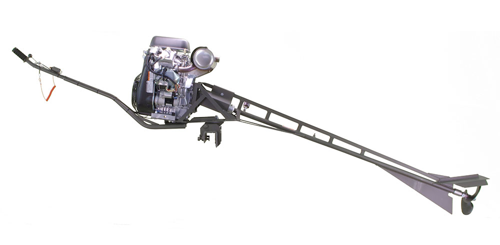 GO-DEVIL longtail engine in shallow water